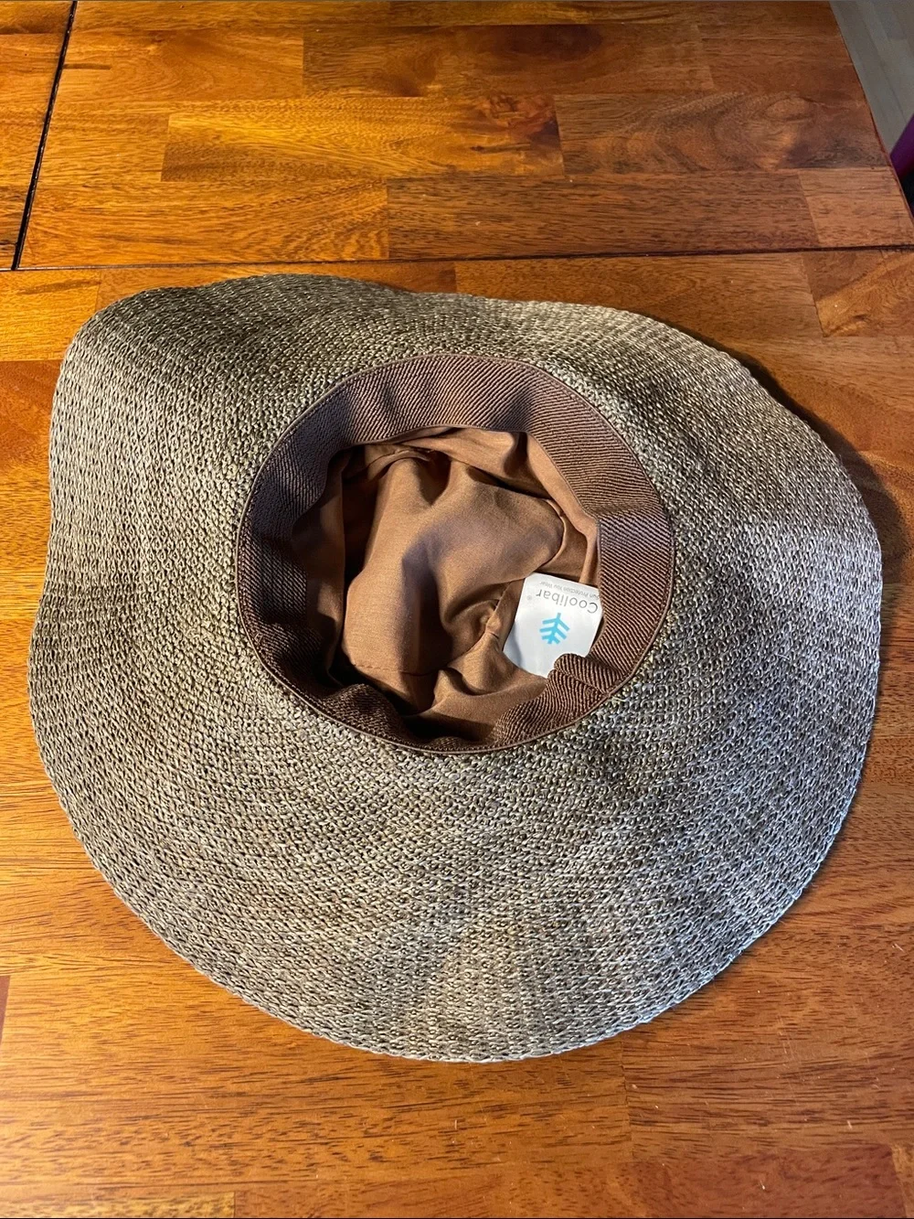 Coolibar Vivien Packable Wide-Brim Sun Hat  Brown VGUC